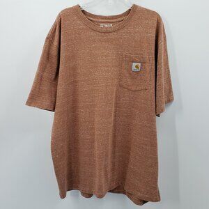 Carhartt Loose Fit Pocket T-Shirt Men's XL Dusky Salmon Heather Heavyweight Logo